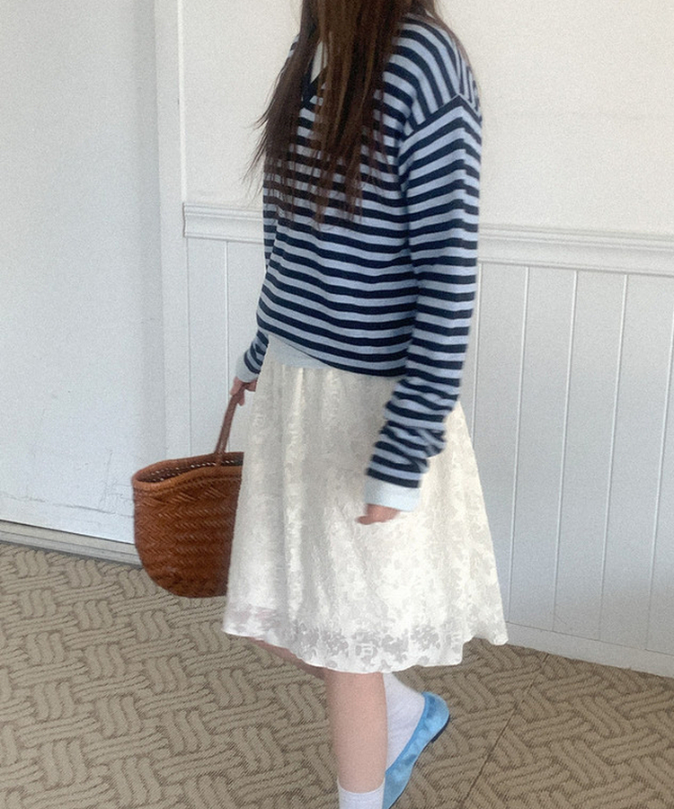 テンセルフラワーミディスカート IVORY