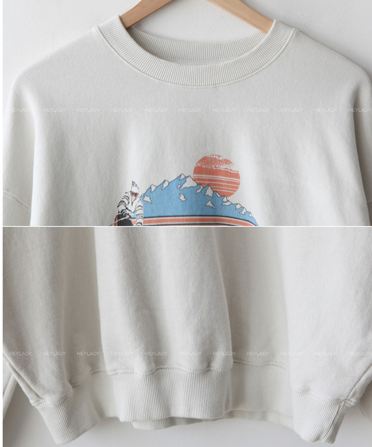 プリントオーバーフィットトレーナー