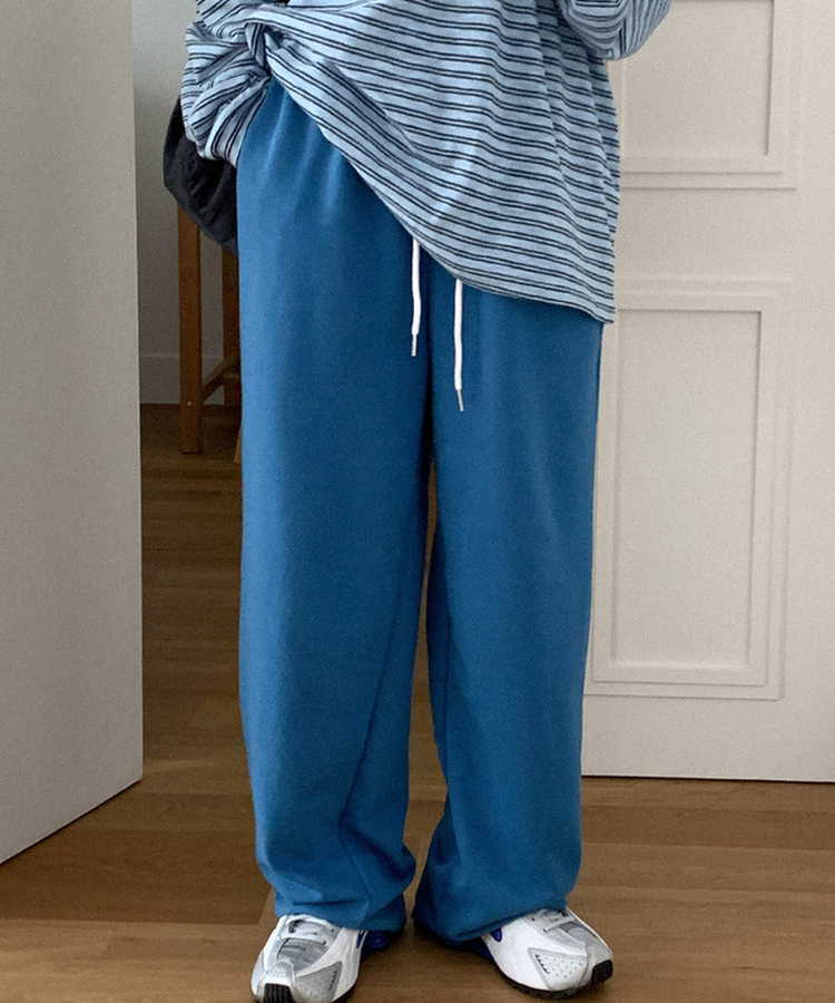 コットンワイドバンディングパンツ BLUE