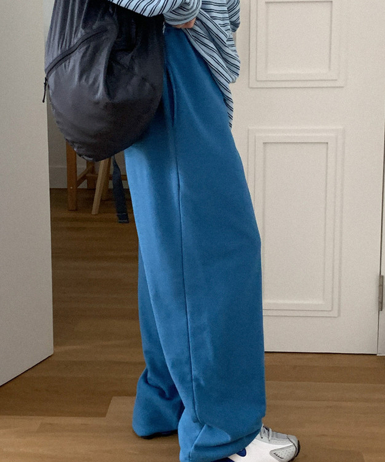 コットンワイドバンディングパンツ BLUE