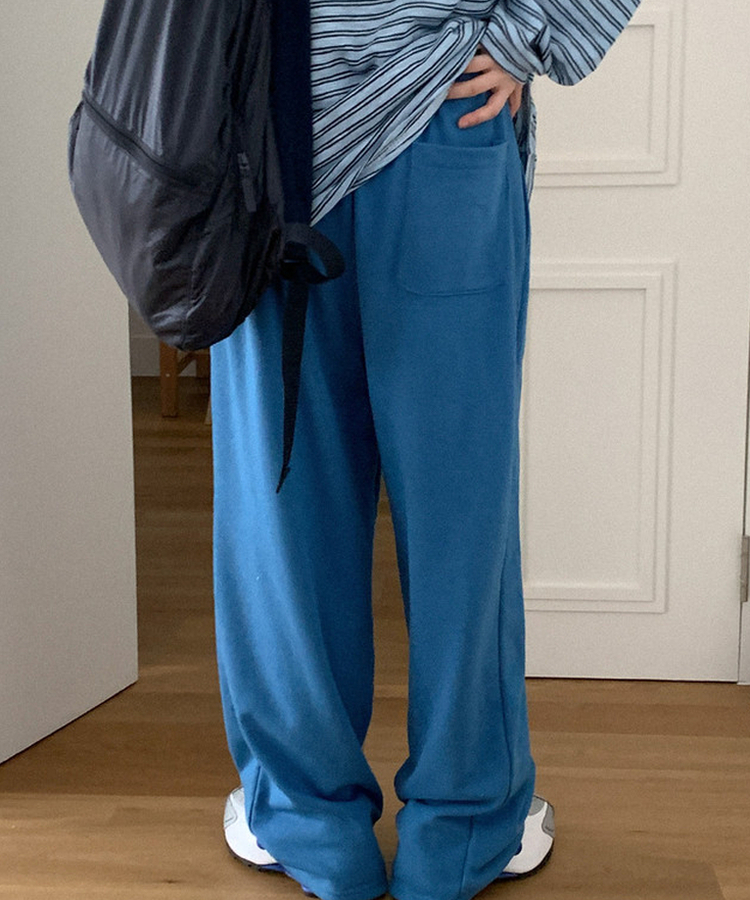 コットンワイドバンディングパンツ BLUE