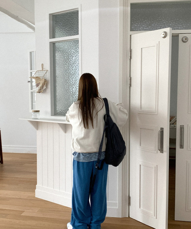 コットンワイドバンディングパンツ BLUE