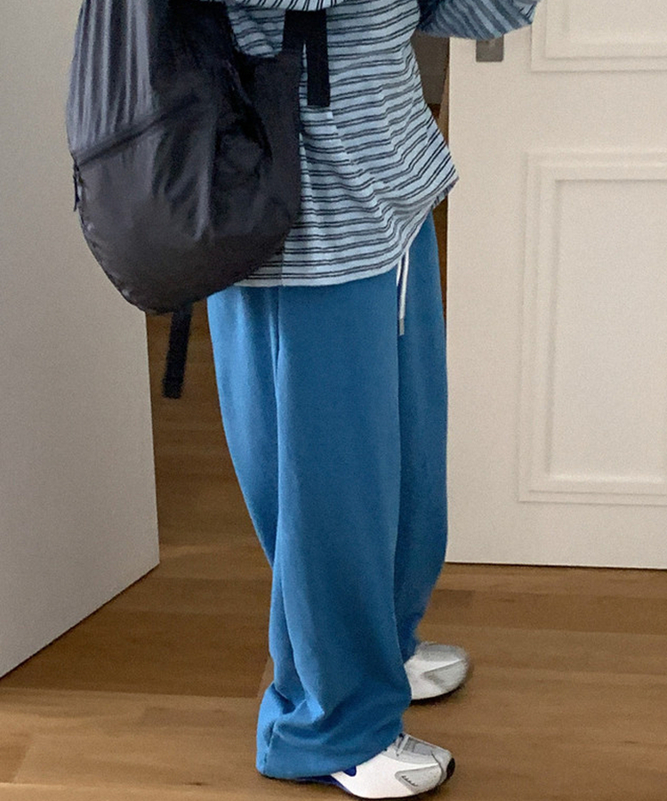 コットンワイドバンディングパンツ BLUE