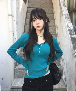 ヘンリーネックパンチングTシャツ TILLGREEN