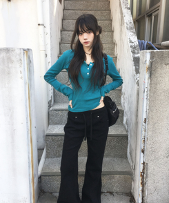 ヘンリーネックパンチングTシャツ TILLGREEN