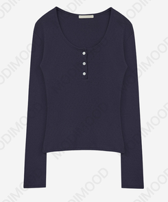 ヘンリーネックパンチングTシャツ