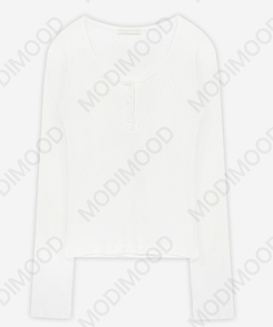 ヘンリーネックパンチングTシャツ