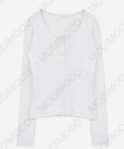 ヘンリーネックパンチングTシャツ