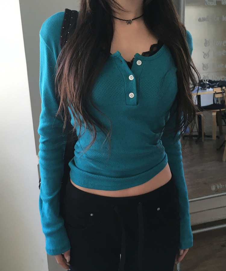 ヘンリーネックパンチングTシャツ TILLGREEN