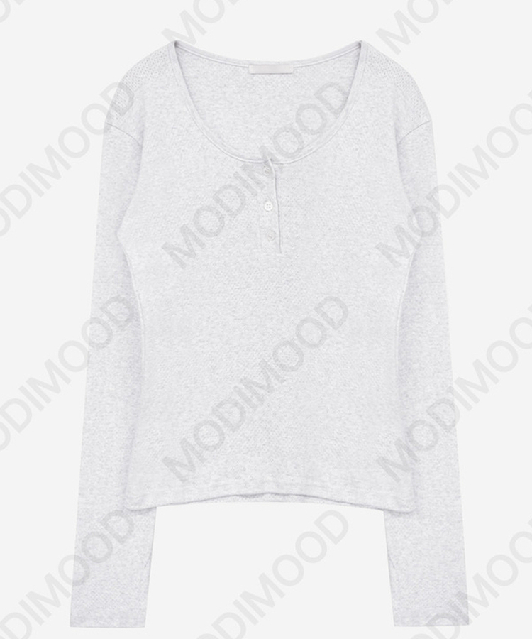 ヘンリーネックパンチングTシャツ