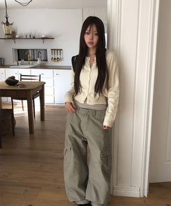 シンプルベーシックニットカーディガン(9color) CREAM