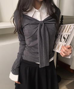 アンジェラリボン長袖Tシャツ CHARCOAL