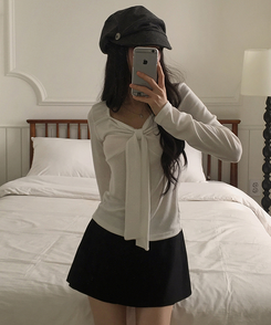 アンジェラリボン長袖Tシャツ IVORY