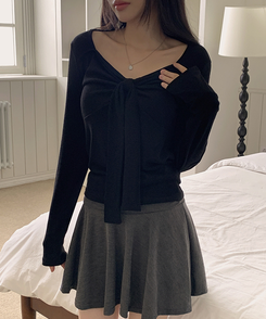 アンジェラリボン長袖Tシャツ BLACK