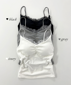 【カップ付き】シアリングレースキャミソール