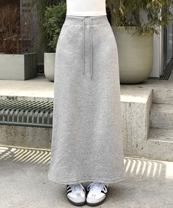 マキシウエストバンドロングスカート(5color) GREY