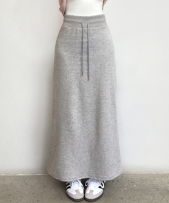 マキシウエストバンドロングスカート(5color) GREY