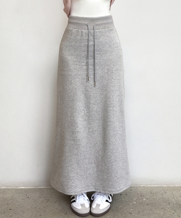 マキシウエストバンドロングスカート(5color) GREY