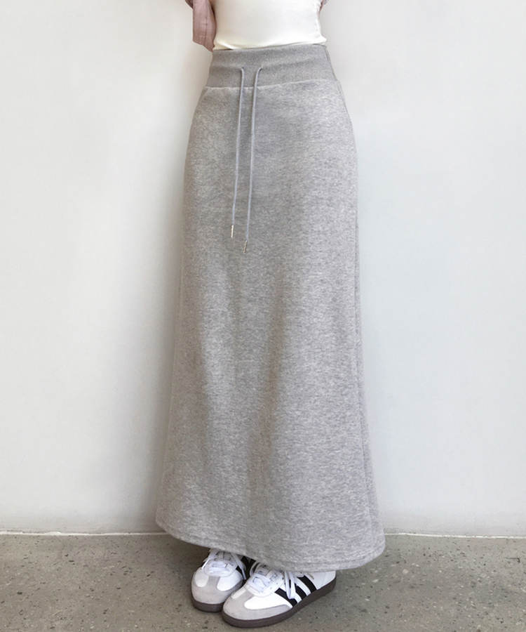 マキシウエストバンドロングスカート(5color) GREY