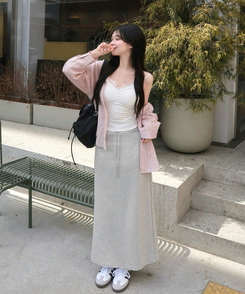 ストライプリネンシャツ PINK