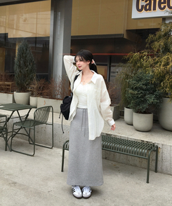 ストライプリネンシャツ IVORY