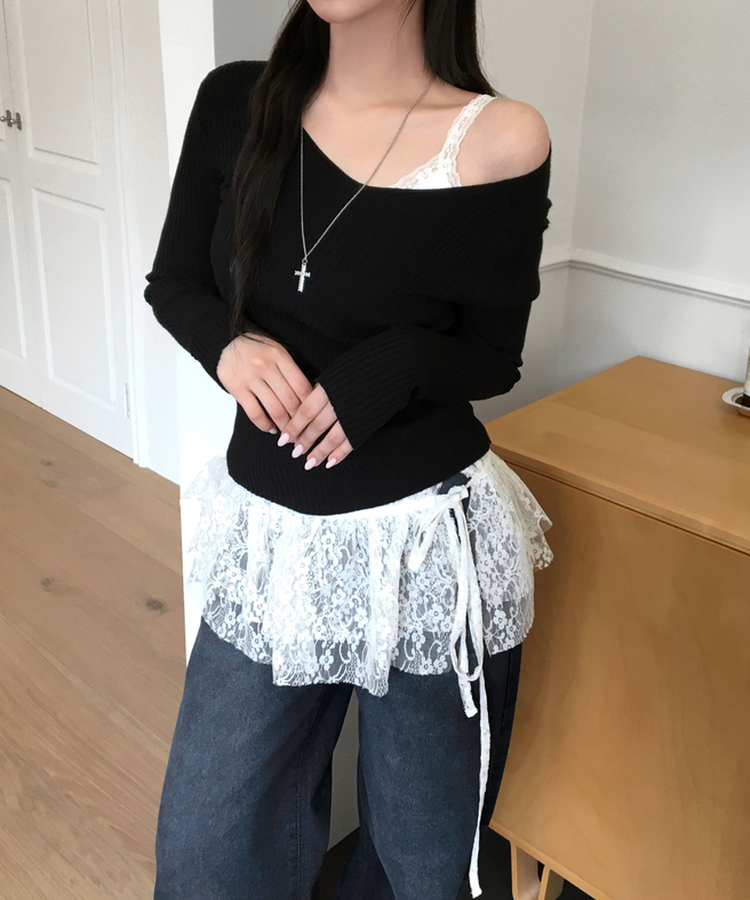 【カップ付き】レースキャミソール WHITE