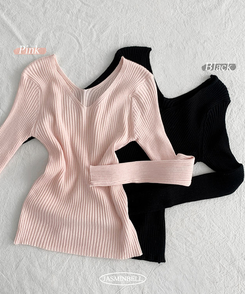 ソフトフィットVネックニット