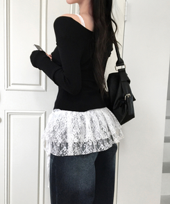 ソフトフィットVネックニット BLACK