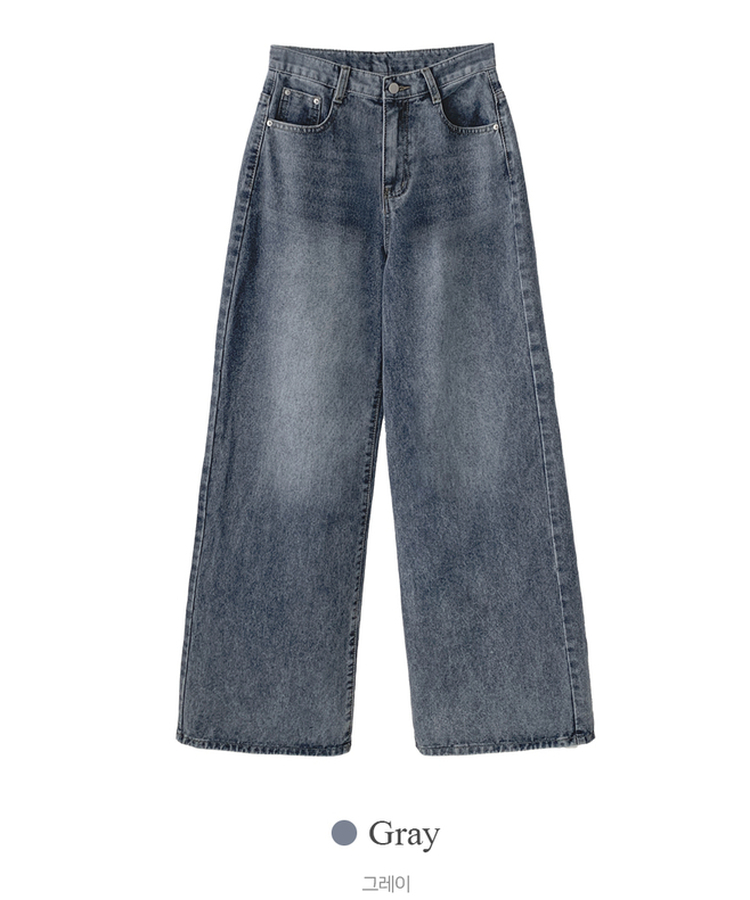 디노브 빈티지 워싱 기장선택 와이드핏 데님 팬츠 백포켓 청바지