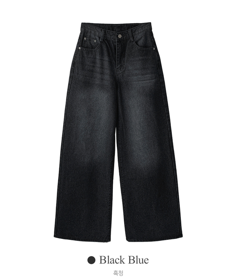 디노브 빈티지 워싱 기장선택 와이드핏 데님 팬츠 백포켓 청바지
