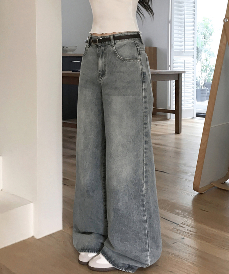 【丈別】ビンテージウォッシュワイドデニムパンツ VINTAGE BLUE