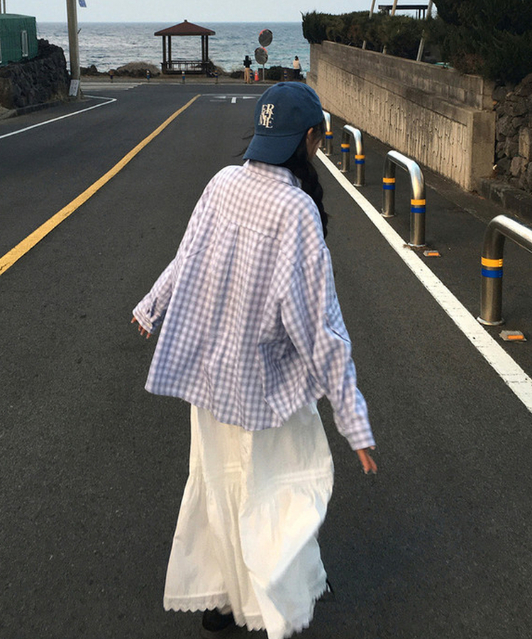 レースフレアロングスカート WHITE