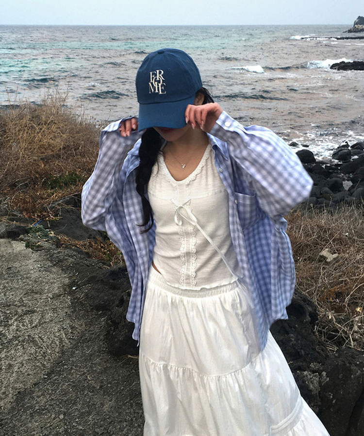 レースフレアロングスカート WHITE