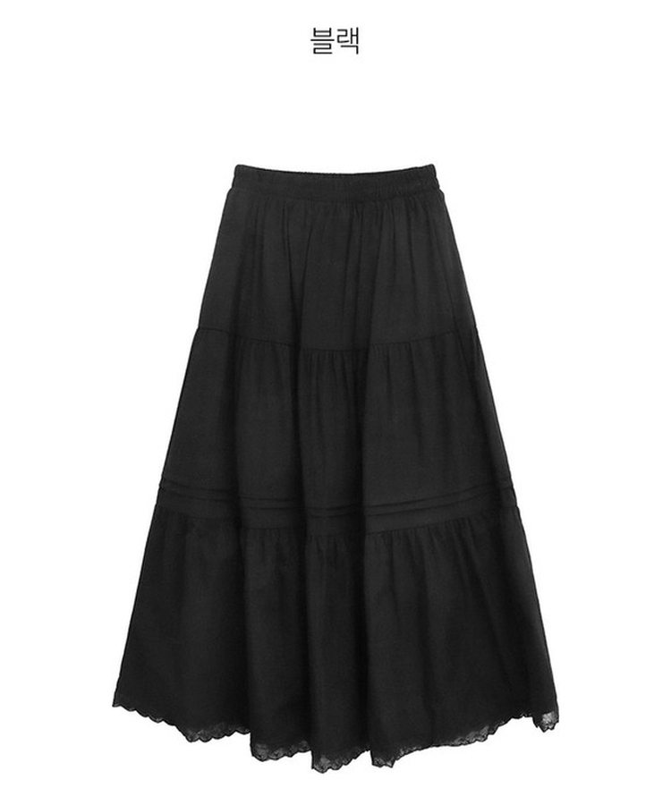レースフレアロングスカート
