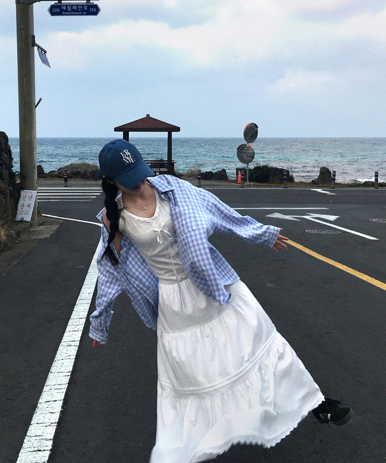 チェックシャツブラウス SKY BLUE