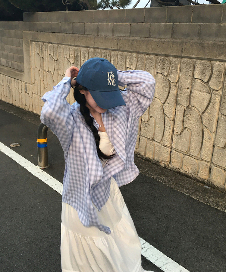 チェックシャツブラウス SKY BLUE