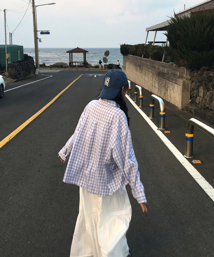 チェックシャツブラウス SKY BLUE