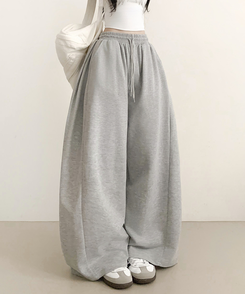 スナップポケットワイドバンディングパンツ GREY