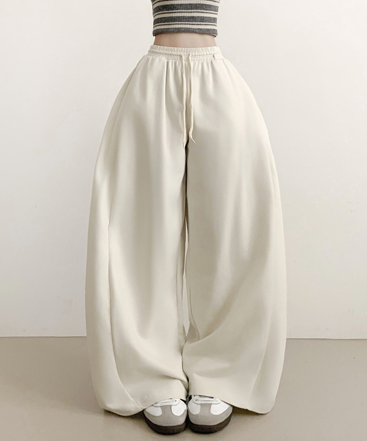 スナップポケットワイドバンディングパンツ Milk