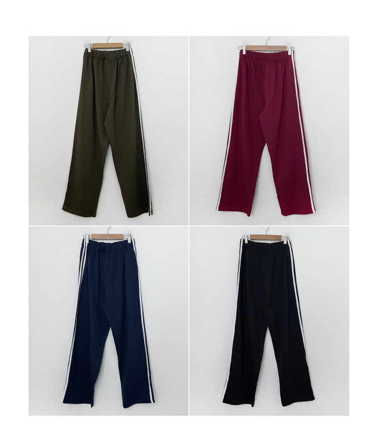 サイドラインフローワイドバンディングパンツ(5color)