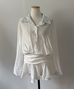 スモークバンドブラウスワンピース