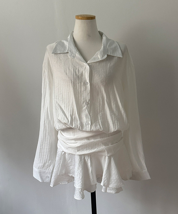 スモークバンドブラウスワンピース