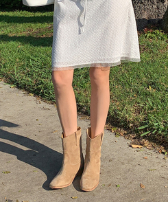 ウェスタンスエードショートブーツ BEIGE