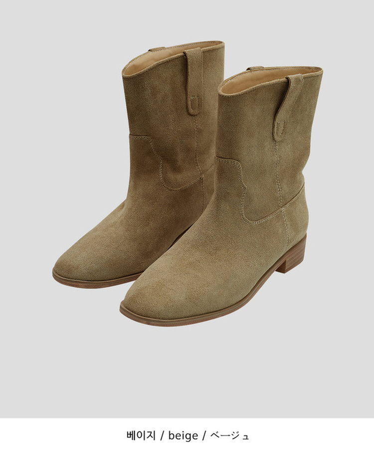 ウェスタンスエードショートブーツ