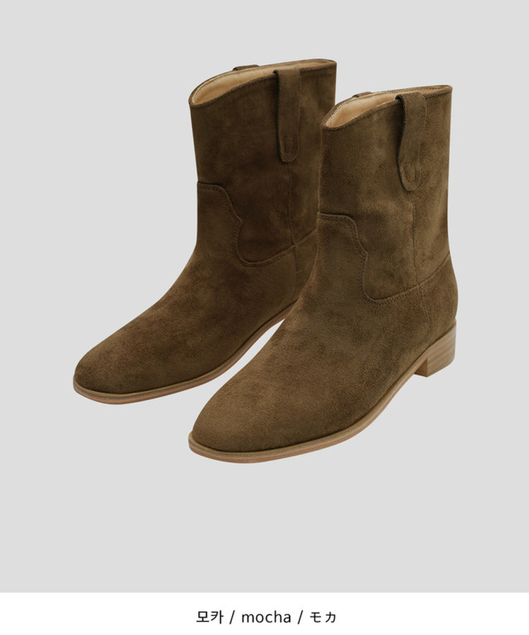ウェスタンスエードショートブーツ