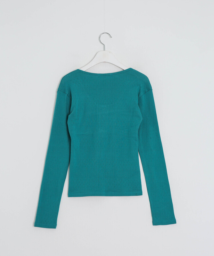 ヘンリーネックベーシック長袖トップス