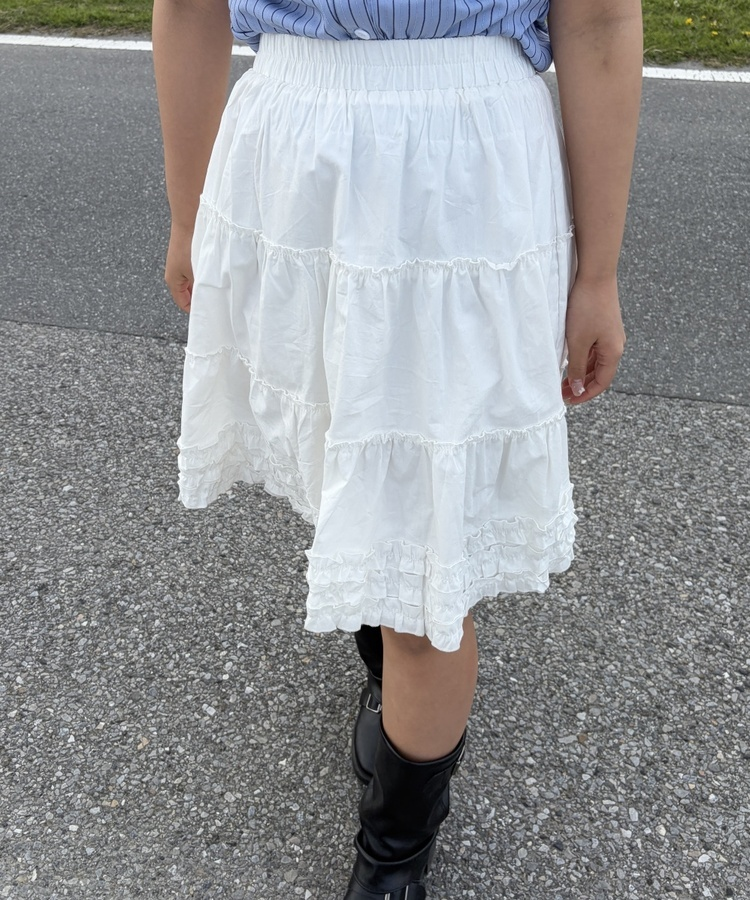 ティアードフリルスカート IVORY