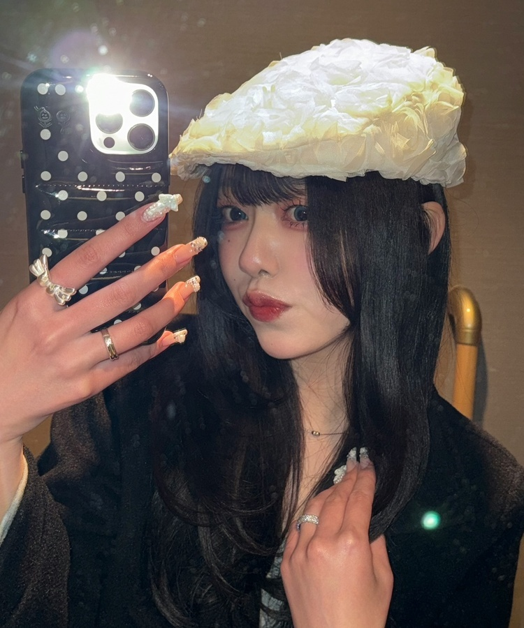 フラワーハンチングキャップ WHITE