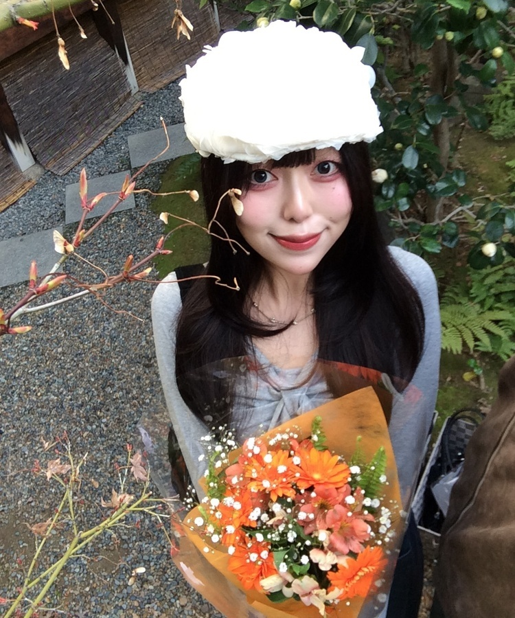 フラワーハンチングキャップ WHITE