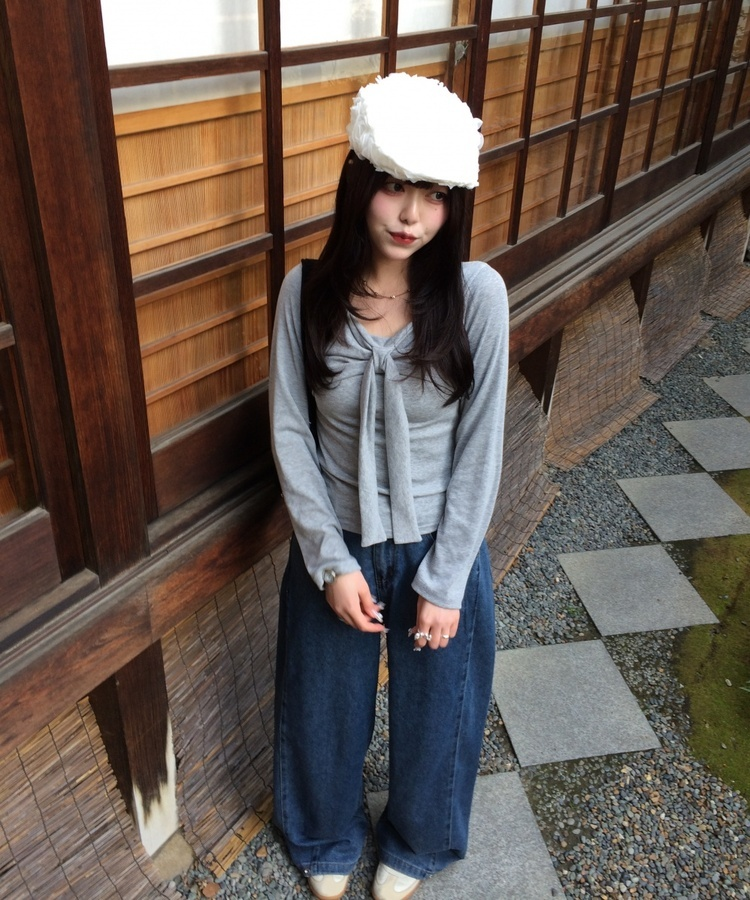 フラワーハンチングキャップ WHITE